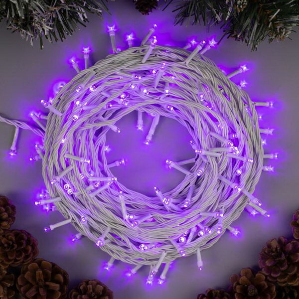 Гирлянда Luazon Lighting Нить 20 м 200 LED свечение фиолетовое 8 режимов 220 V (MT. ECO. IP20.220.04.01.3.05)