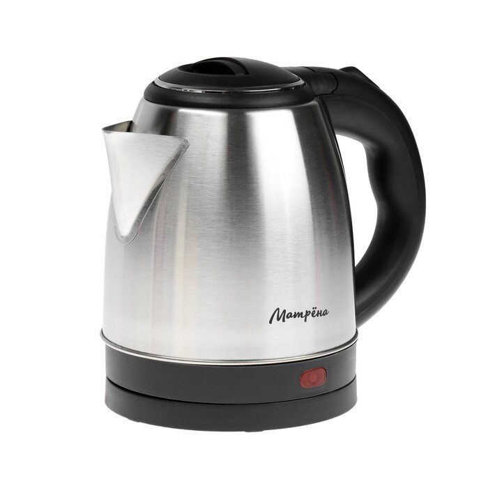 фото Чайник электрический "матрёна" MA-153, металл, 1.2 л, 1500 Вт, серебристо-чёрный