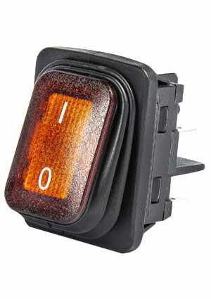 фото A54B1S11, Выключатель с подсветкой жёлтый 2НО, IP65