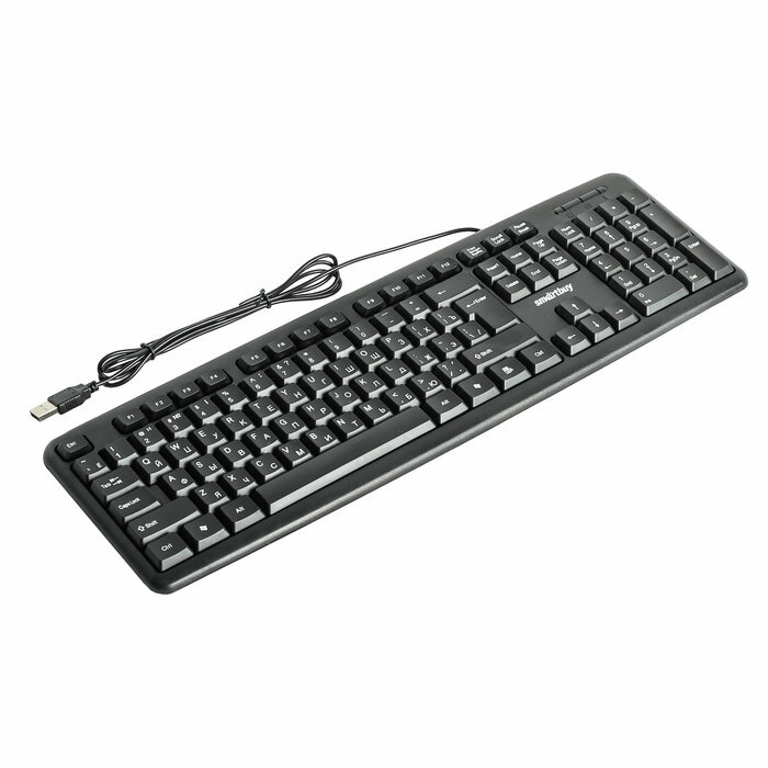 Клавиатура Smartbuy ONE 112, проводная, мембранная, 104 клавиши, USB, чёрная (комплект из 3 шт)