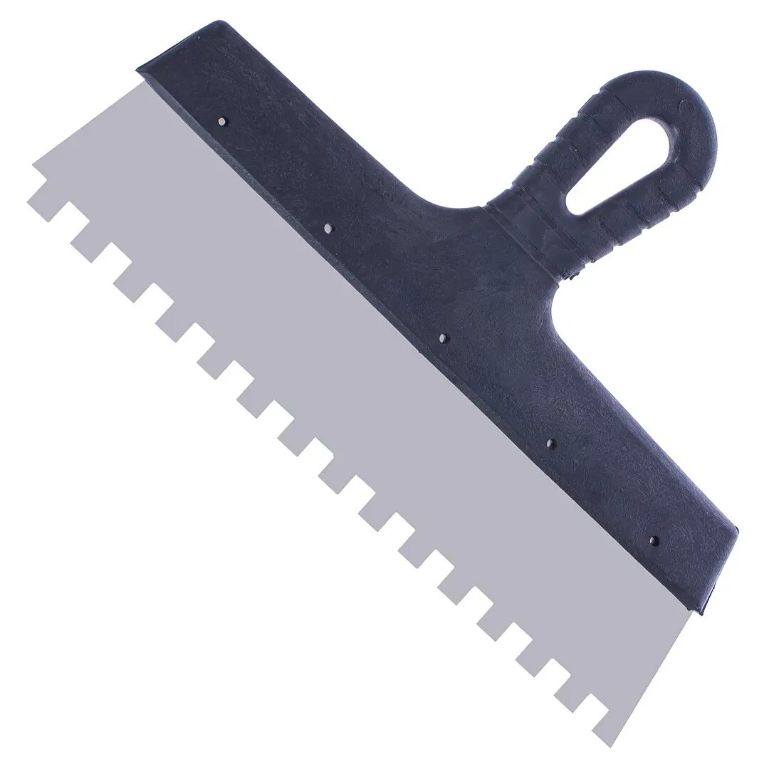 фото Шпатель зубчатый Интек 10103-300-010 300 мм, нержавеющая сталь, зуб 10х10 мм