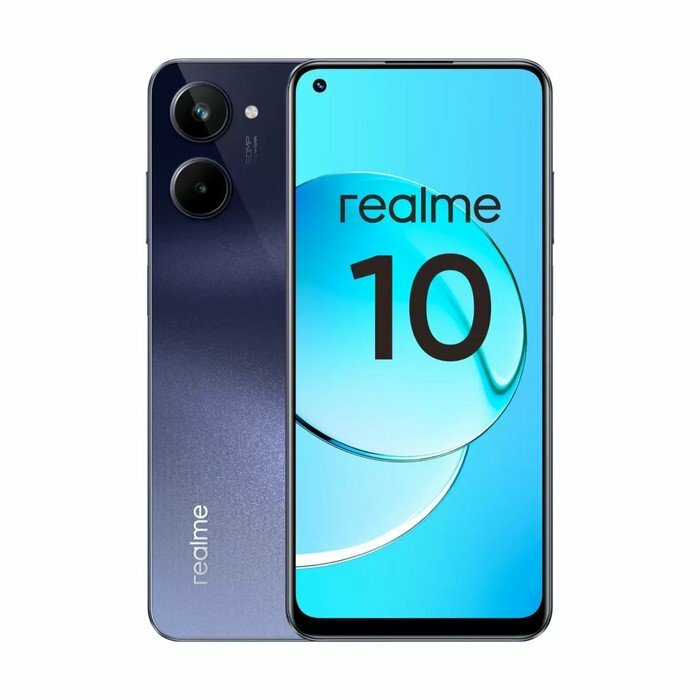 Смартфон Realme 10, 6.4", SAmoled, 2 sim, 8 Гб, 256 Гб, 50 Мп, 16 Мп, 5000 мАч, черный