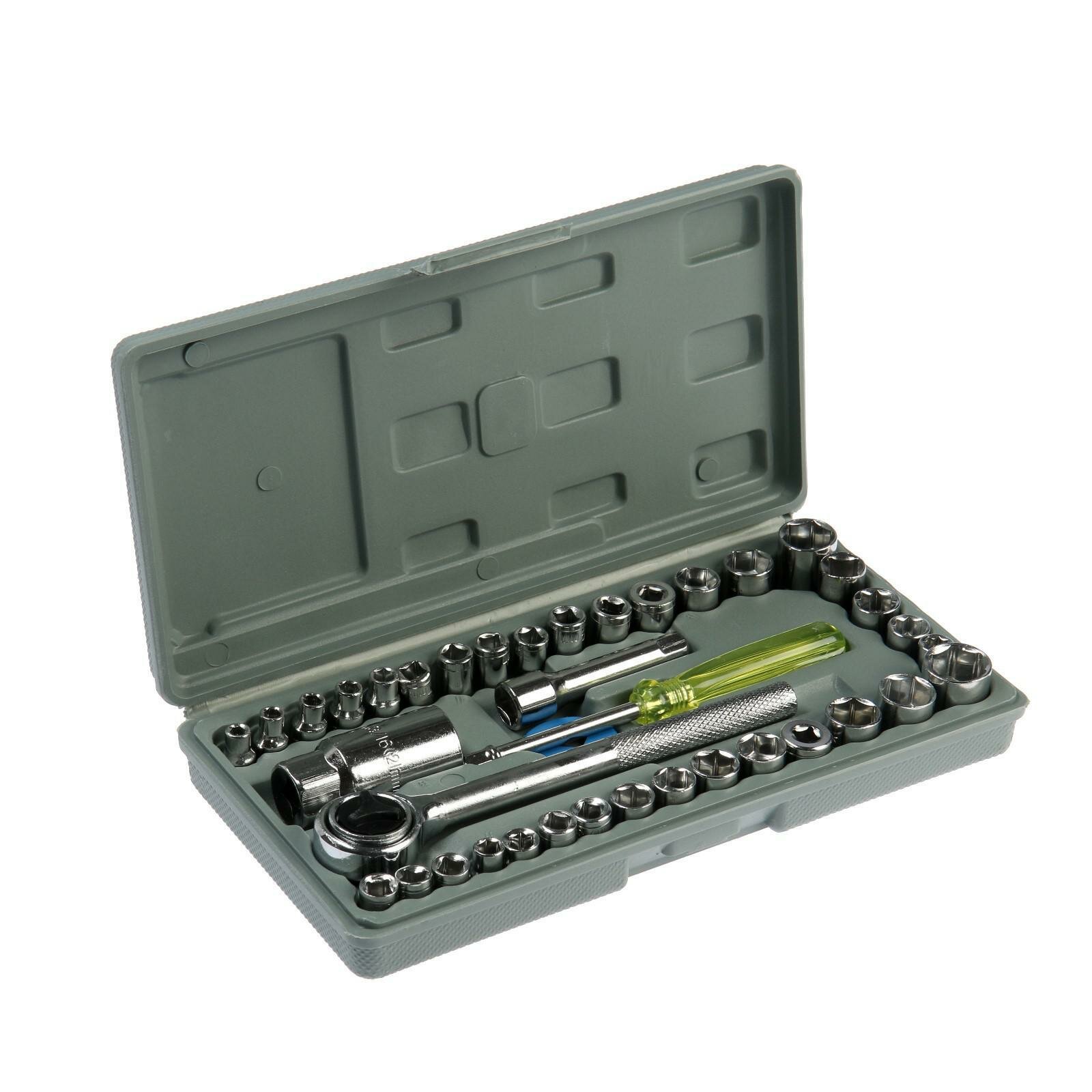 фото Набор инструментов в кейсе, универсальный, 1/4" и 3/8", 39 предметов