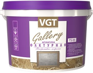 Декоративная Штукатурка Фактурная VGT Gallery TS 05 50кг для Внутренних и Наружных Работ, Белая / ВГТ Штукатурка Фактурная.