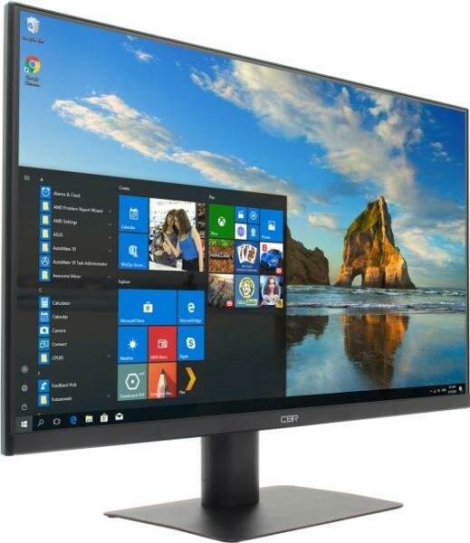 Cbr Монитор LCD Монитор 23.8" MF-240A безрамочный IPS FHD 1920x1080 75Гц 1 VGA 1 HDMI FreeSync черный кабели 1 HDMI+1 VGA 1.5м в комплекте