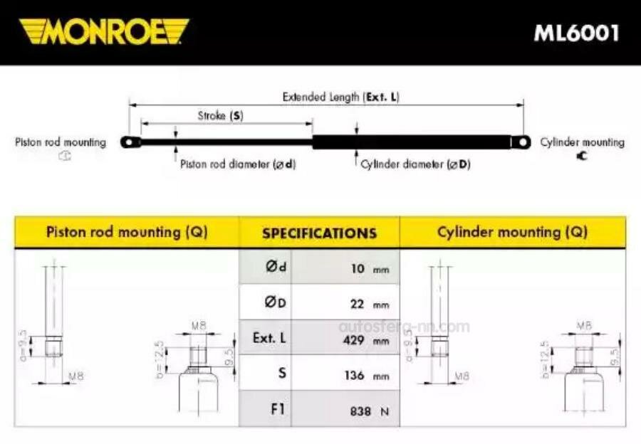 MONROE ML6001 газовый упор (MONROE)