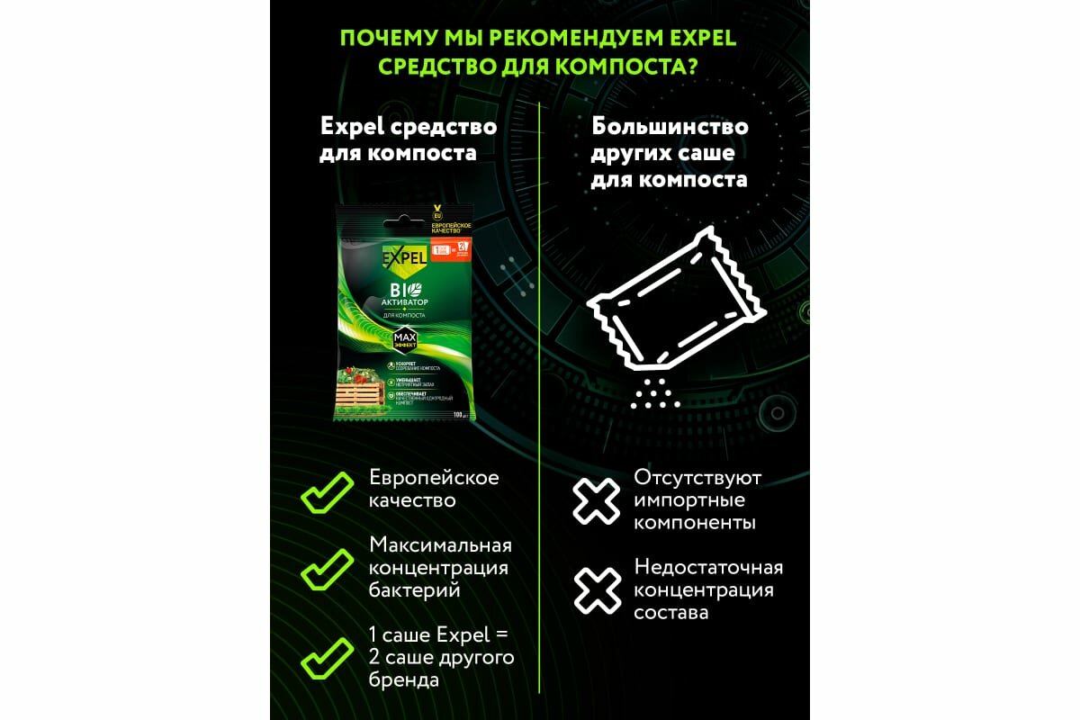 Биоактиватор для компоста саше 100 г Expel TS20003 - фотография № 4