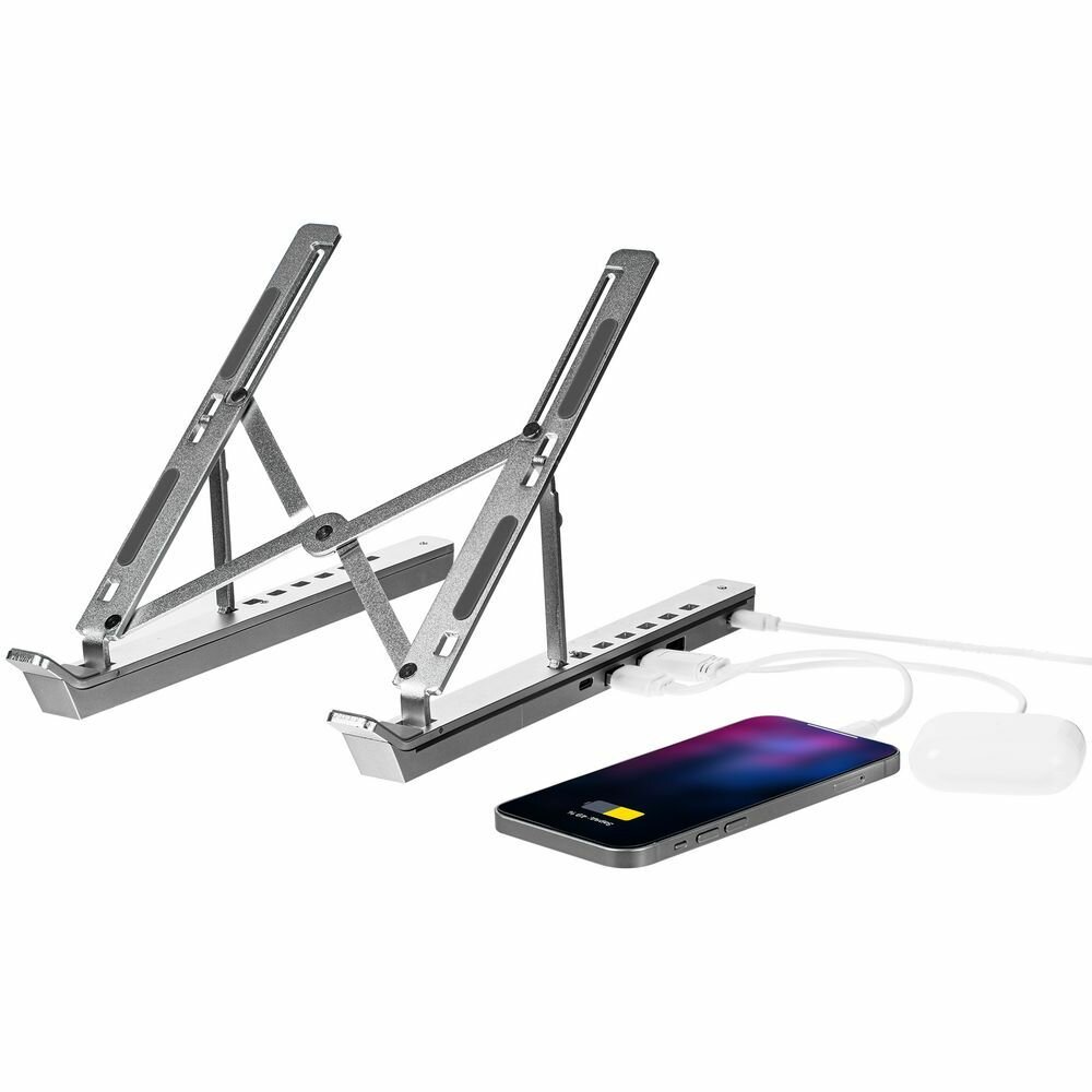 Подставка для ноутбука с USB-хабом Scaffold Hub серебристый металлик