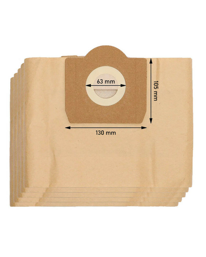 Бумажные мешки-пылесборники (комплект 5 шт) для пылесосов Karcher SE 4001, 4002, Karcher WD 3, 3 P, 3 Premium, 3 P Premium, 3 Car, 3 Battery и др