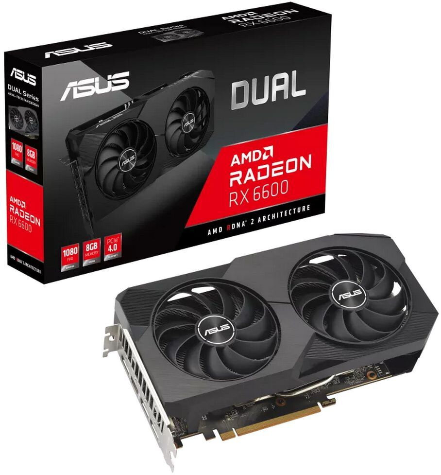 Видеокарта ASUS Dual Radeon RX 6600 V2 8GB GDDR6 (DUAL-RX6600-8G-V2 90YV0GP2-M0NA00)