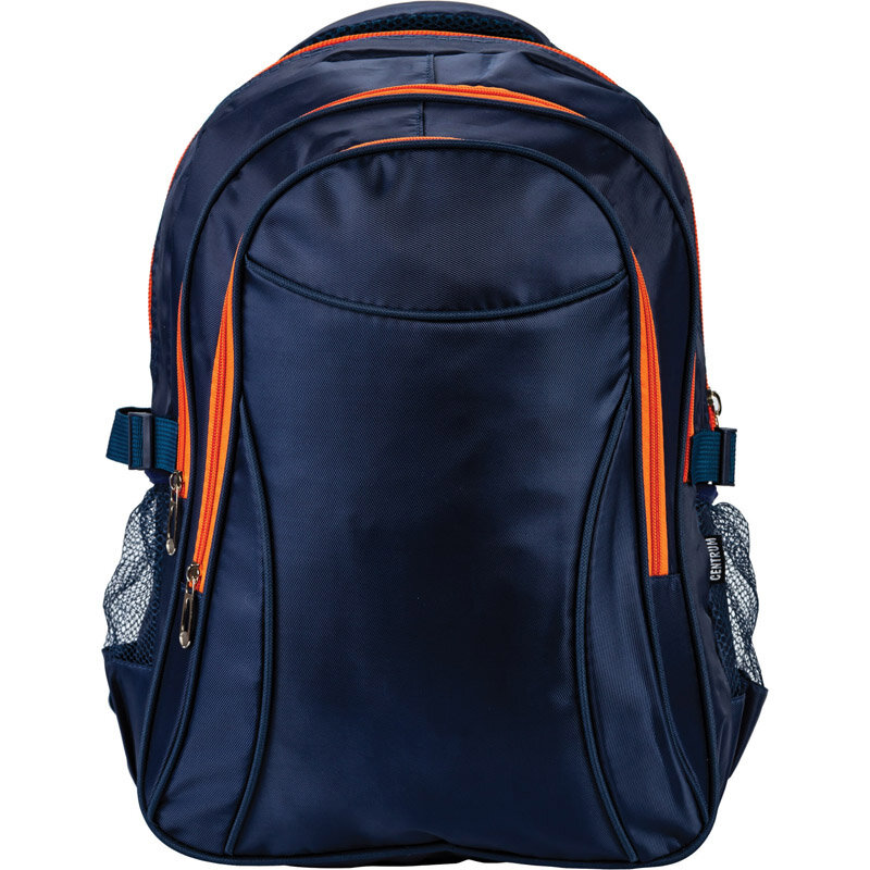 фото 89864 Рюкзак молодежный Centrum синий с оранжевой молнией, из полиэстера