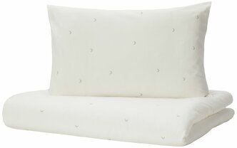Икея / IKEA LENAST, ленаст, детский пододеяльник, белый, 110x125/35x55 см