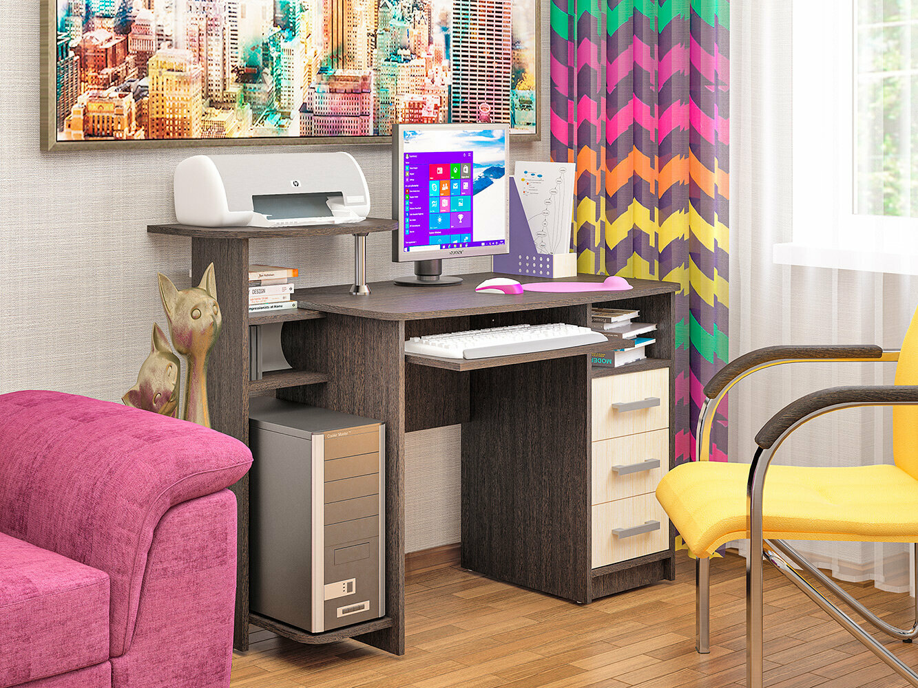 фото Стол компьютерный СК-4 Венге/молоко