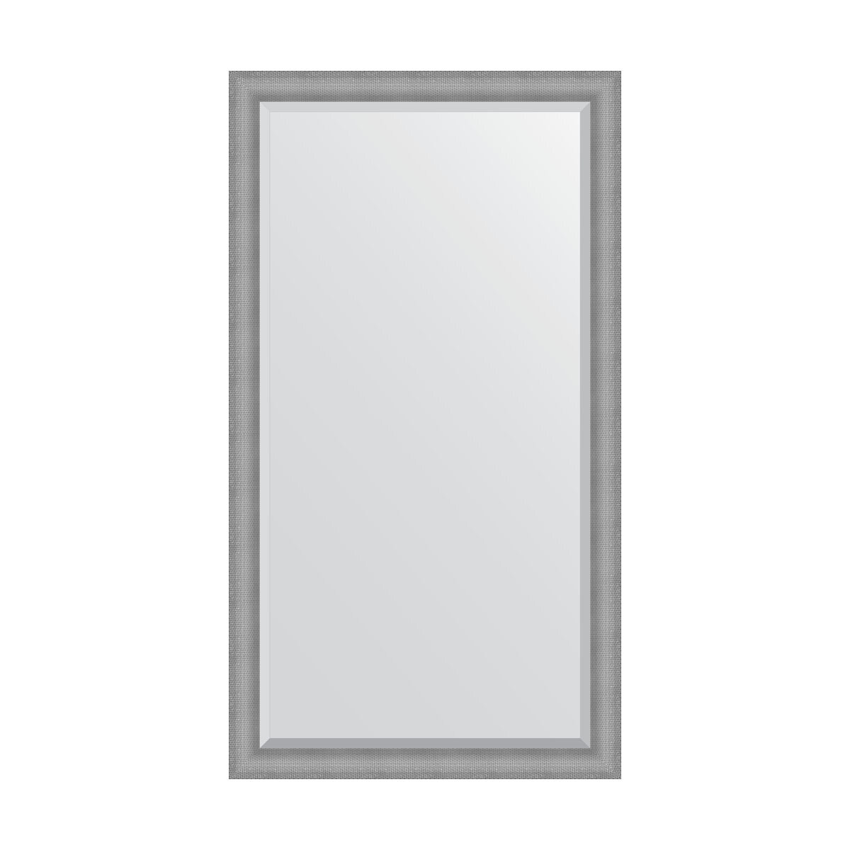 Зеркало напольное с фацетом EVOFORM в багетной раме серебряная кольчуга, 112х202 см, для гостиной, прихожей, спальни и ванной комнаты, BY 6188 - фото №1