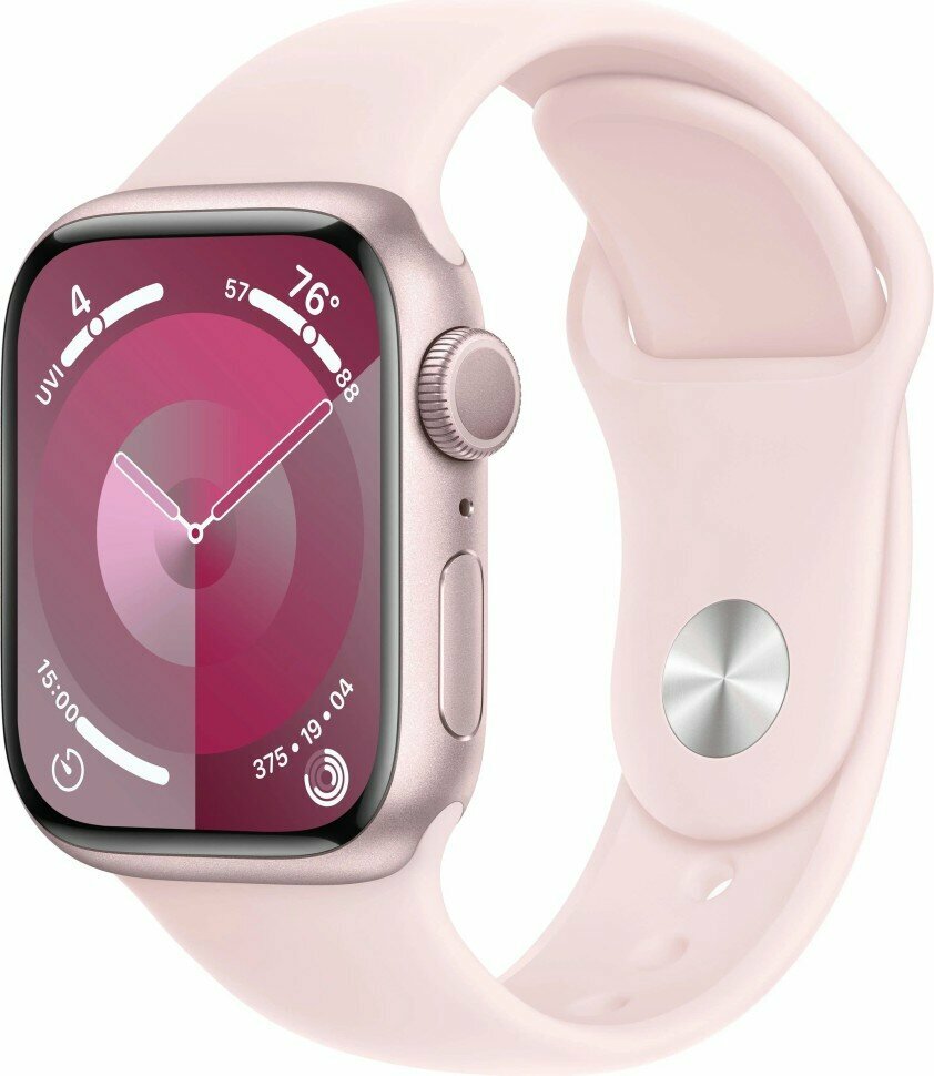 Apple Watch S9 41 мм Aluminium Case, Pink/Light Pink Sport Band, S/M