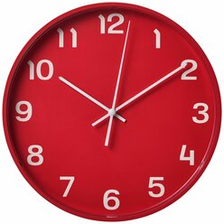 Икея / IKEA PLUTTIS, плуттис, настенные часы, красные, 28 см