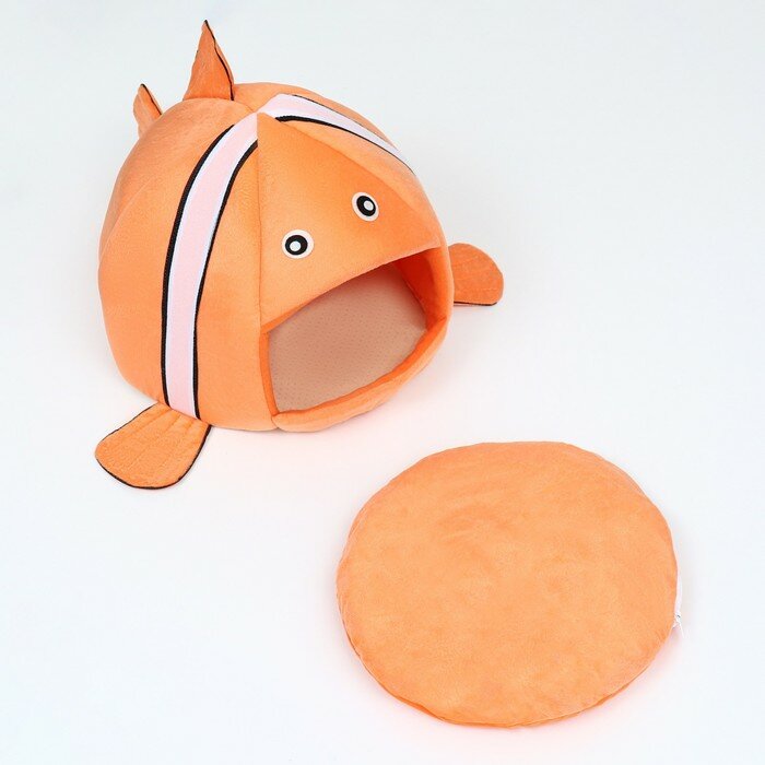 Домик для животных "Рыбка-клоун", 31 х 30 х 28 см, оранжевый - фотография № 6