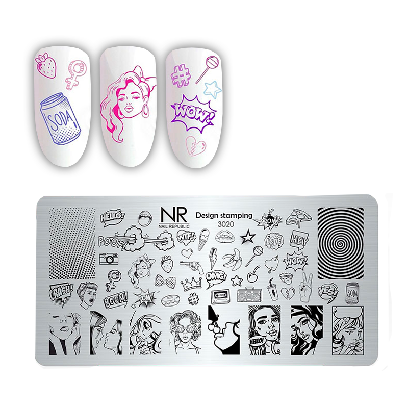 Пластина для стемпинга Nail Republic №3020 Pop-art