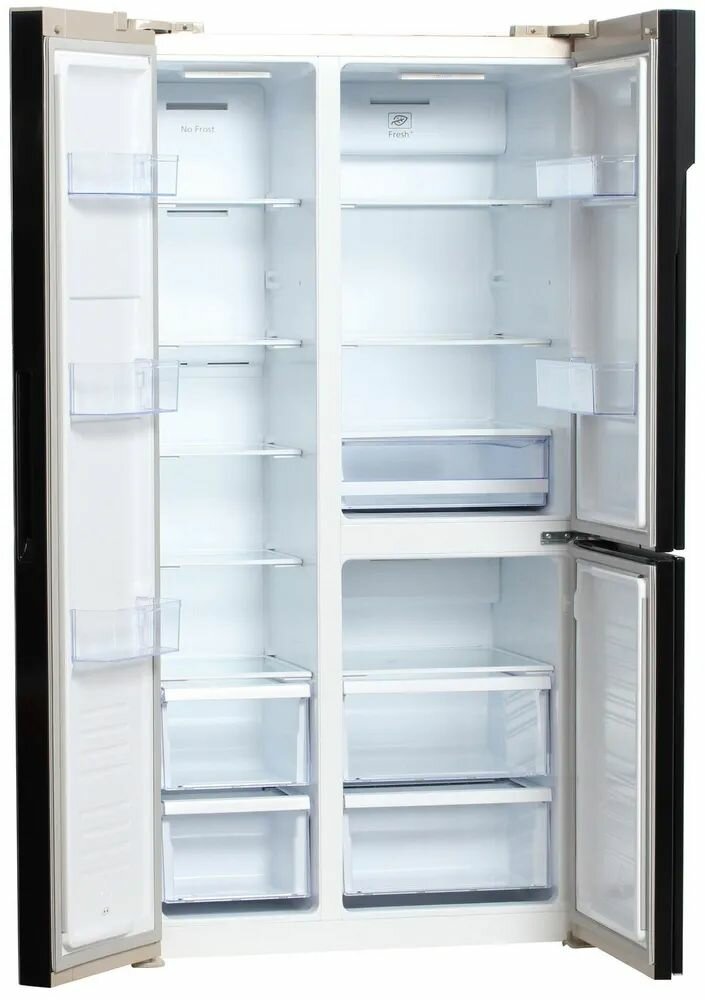 Холодильник Hyundai CS6073FV шампань, серебристый - фотография № 2