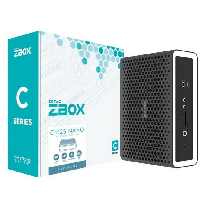 Платформа ZOTAC ZBOX nano (Core i3-1115G4 3 ГГц, 2xDDR4 SO-DIMM, M.2 / 2.5" Drive, Intel UHD Graphics) (ZBOX-CI625NANO-BE)