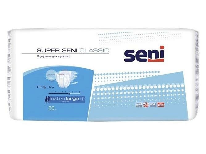 Seni Super Classic подгузники д/взрослых Extra Large (№4), 30 шт