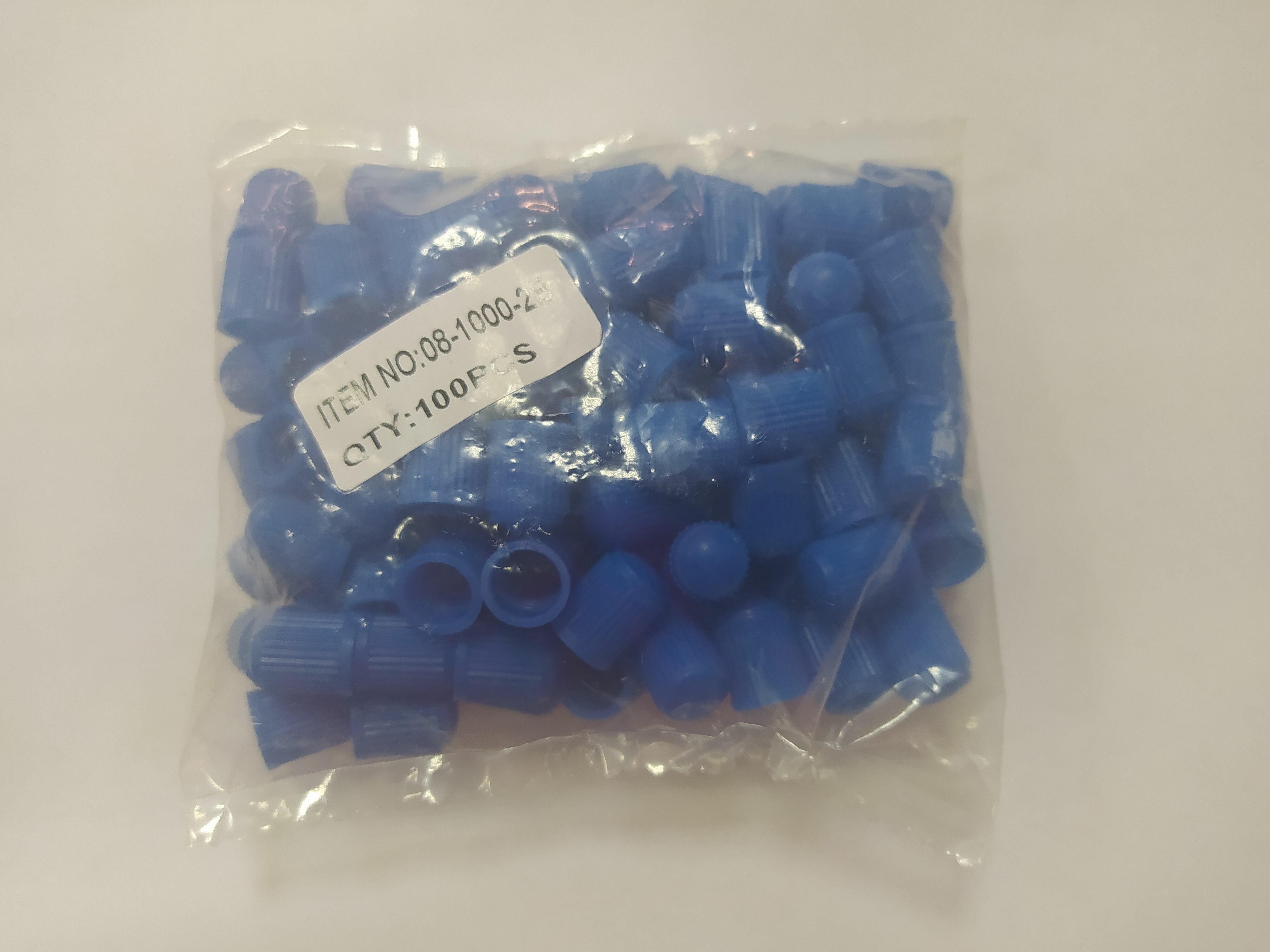 Набор защитных пластиковых колпачков (синих) для вентилей 100 ук