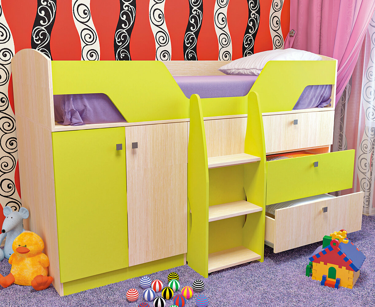 фото Кровать Лимбо Мол/лайм