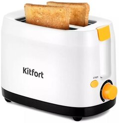 Тостер Kitfort КТ-6206, 750 Вт, 5 режимов прожарки, 2 тоста, чёрно-белый