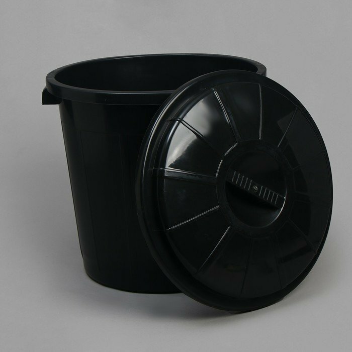 Бак хозяйственно-бытовой, 40 л, с крышкой, чёрный (комплект из 2 шт) - фотография № 2