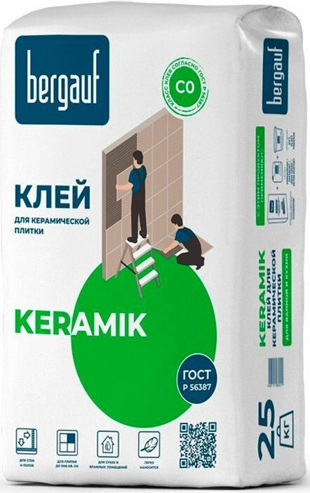 Бергауф Керамик клей плиточный (25кг) / BERGAUF Keramik клей для керамической плитки (25кг)