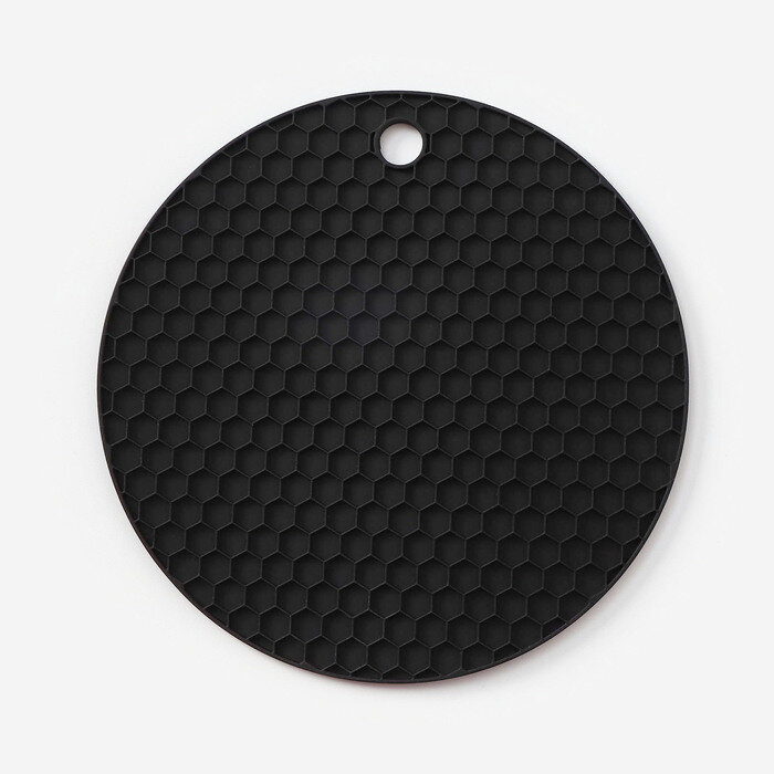 фото Коврик-подставка силиконовый под горячее, d=140 мм, толщина=3,5 мм, серый