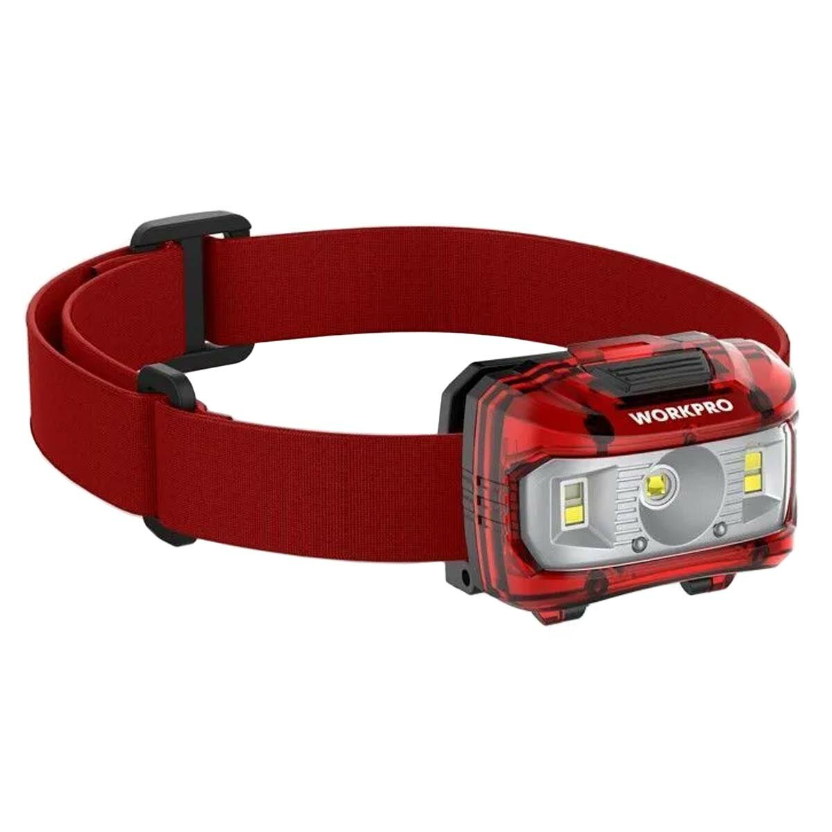 фото Фонарик налобный светодиодный WORKPRO 80-300LM, батарейки AAA