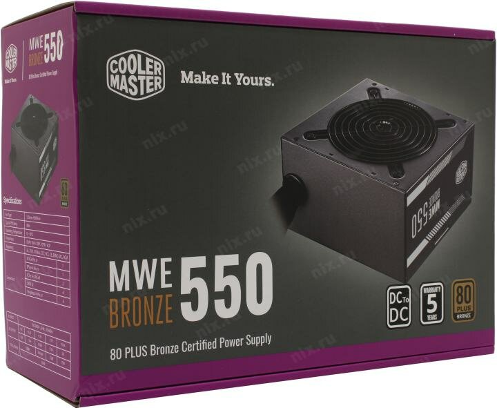 Блок питания Cooler Master MWE Bronze 550 V2 550W (MPE-5501-ACAAB)