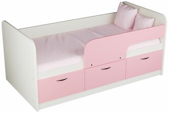 Кровать Радуга-2 1.6 корпус белый/ розовый