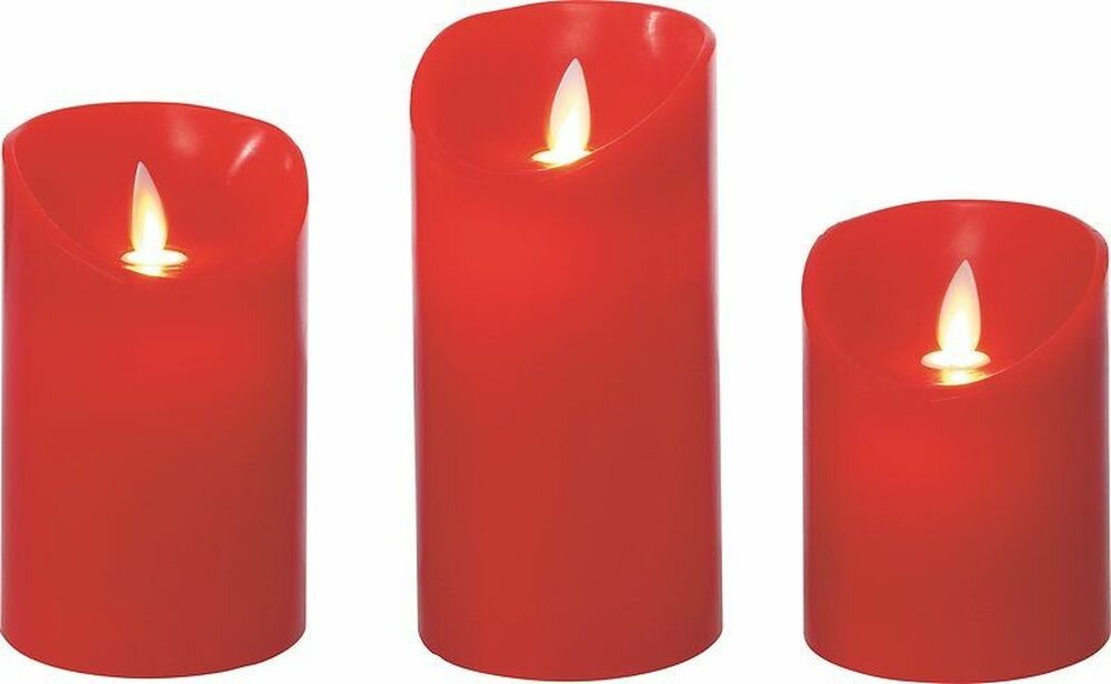 фото Набор свечей LED красный 3 шт