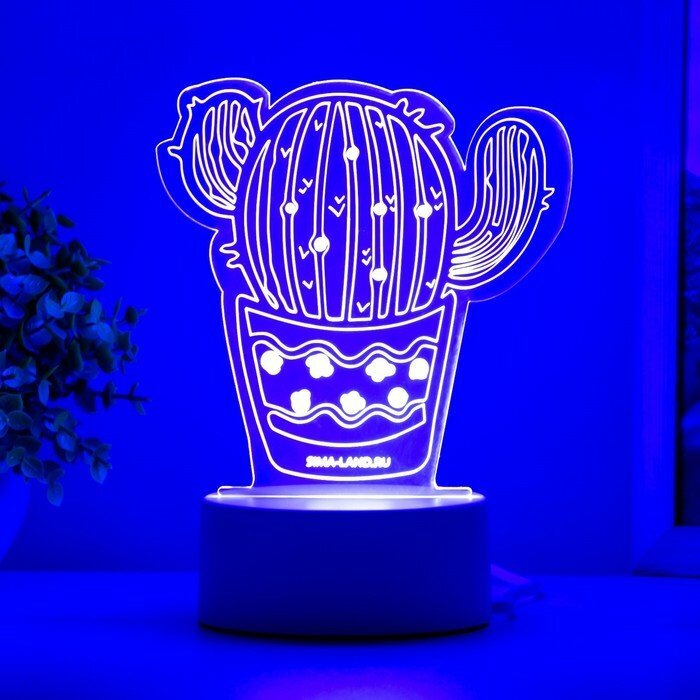 Светильник "Кактус" LED белый 14х9,5х15 см (комплект из 2 шт) - фотография № 4