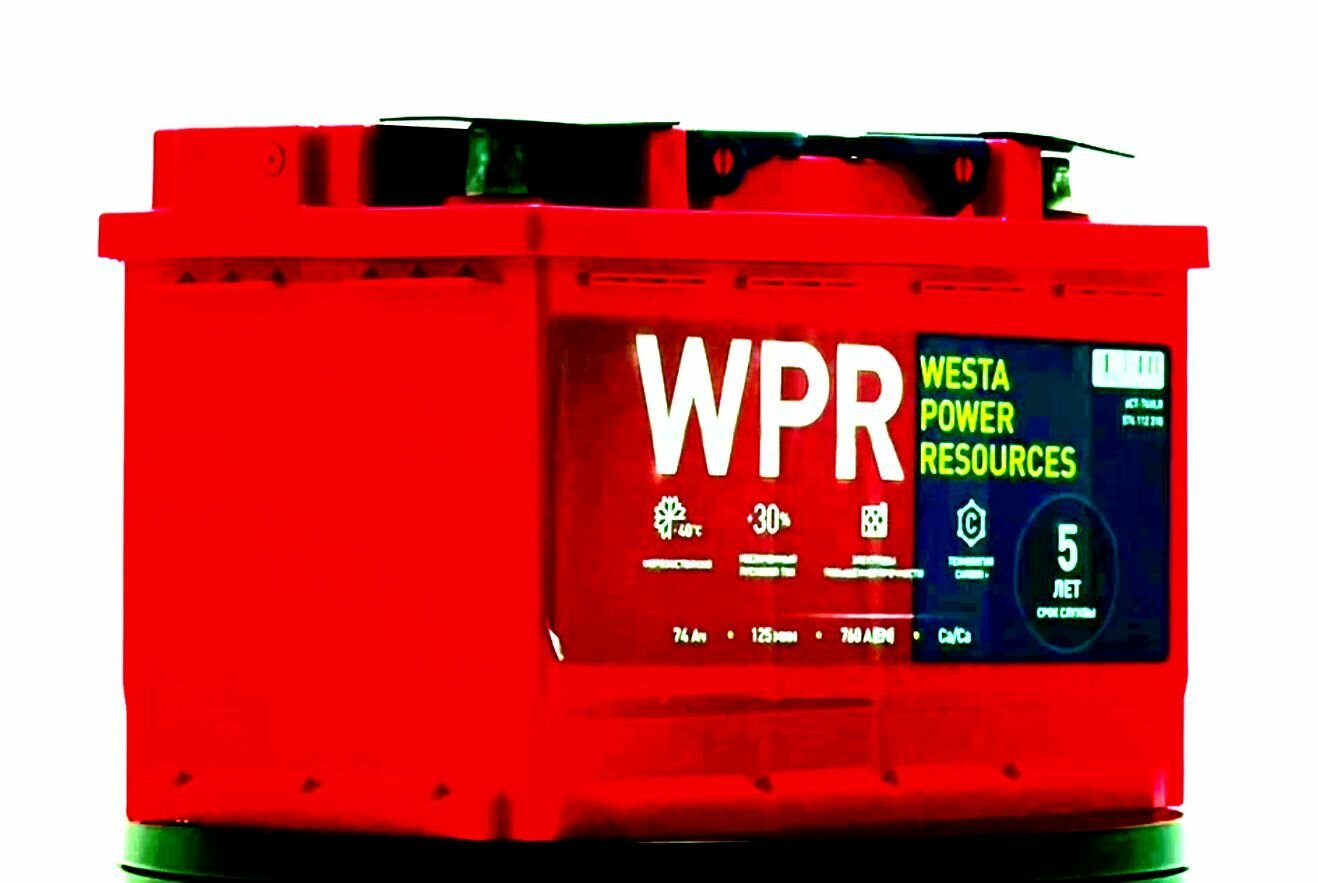 Аккумулятор автомобильный премиум класса WPR 6ст- 74 Ah VLR обратная полярность