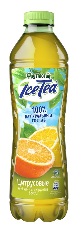 Упаковка из 6 штук Холодный чай ICE TEA зеленый Цитрусовые фрукты 0,5л ПЭТ