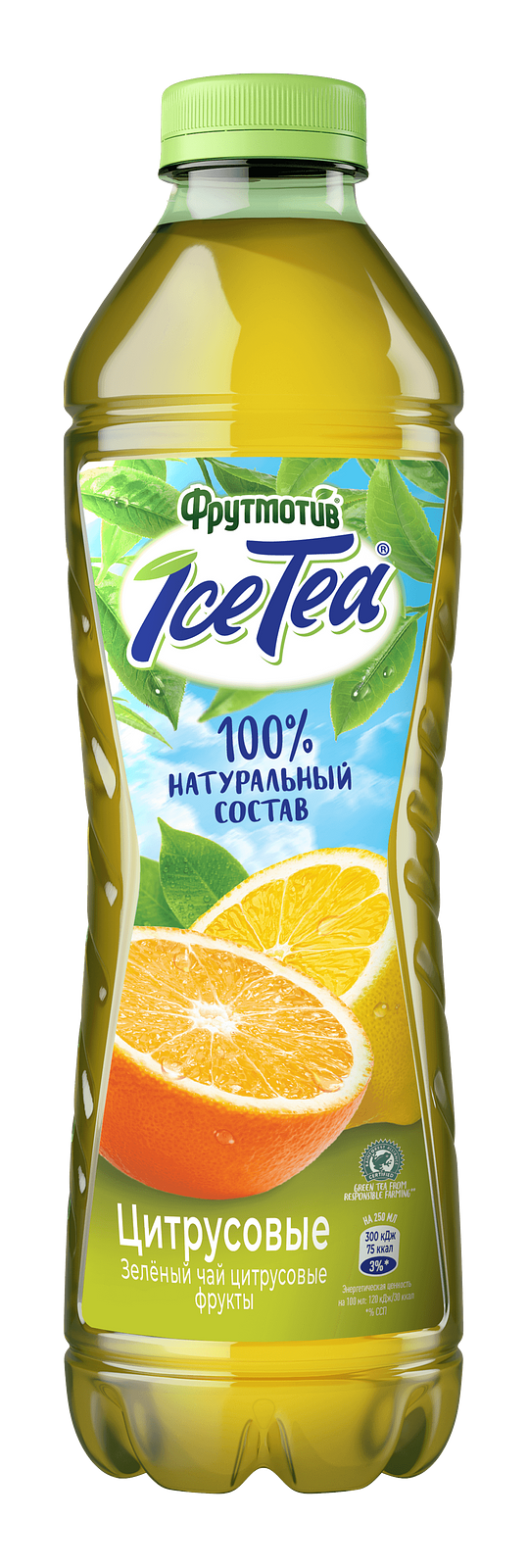 Упаковка из 6 штук Холодный чай ICE TEA зеленый Цитрусовые фрукты 0,5л ПЭТ