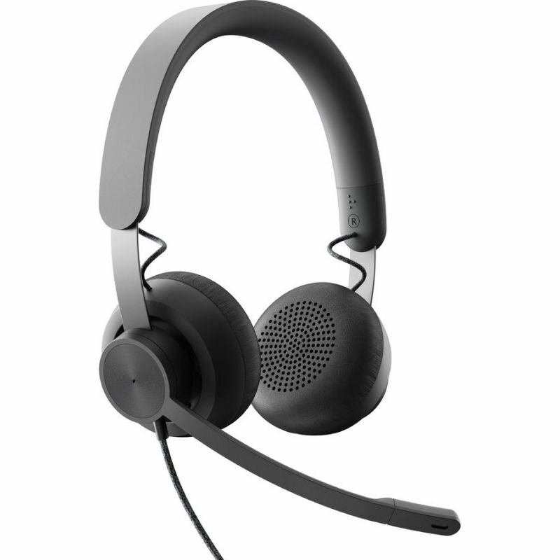 Гарнитура LOGITECH Zone Wired UC, для компьютера, накладные, черный матовый [981-000875] - фото №1