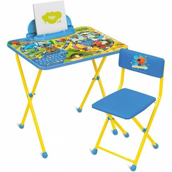 Набор детской мебели Nika "Ми-ми-мишки", складные стол и стул, с подставкой для книг (ММ2/1)