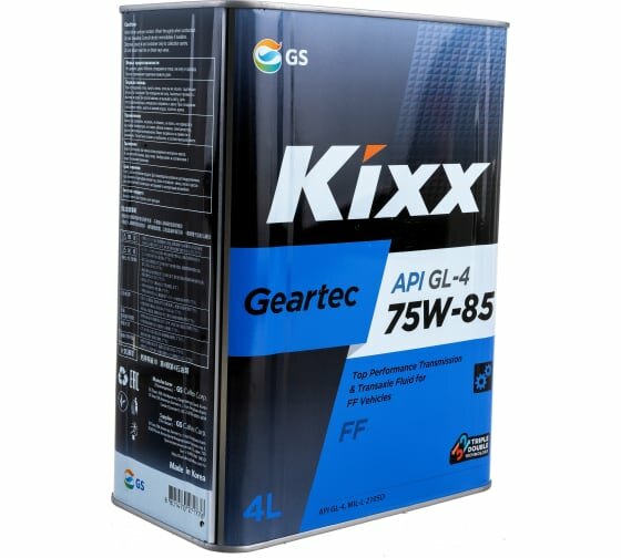 Полусинтетическое трансмиссионное масло KIXX Geartec FF 75W85 GL-4 4л