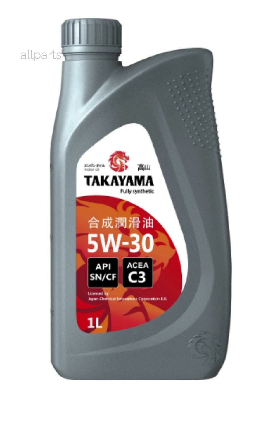 TAKAYAMA 605530 Масло моторное 5W-30 TAKAYAMA 1л синтетика SN/CF, C3 (пластик)