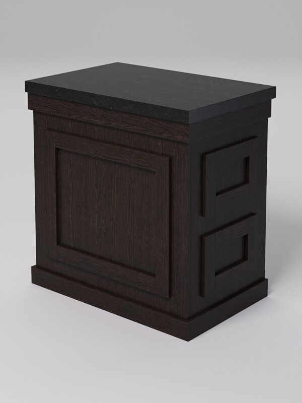 фото Стол для цветочного магазина "букет" №1Л, столешница из искусственного камня, Дуб Венге 90 x 60 x 90 см