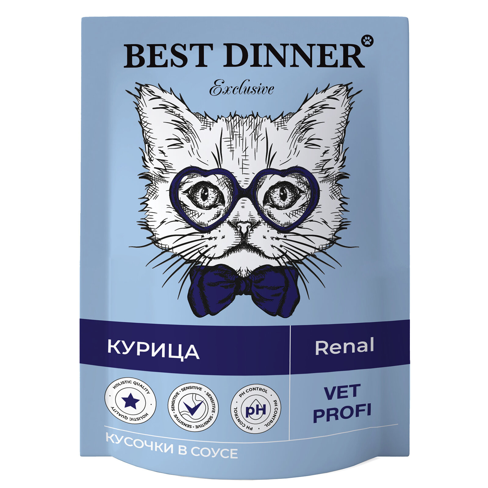 фото BEST DINNER Vet Profi Exclusive Renal Корм влаж.курица кусочки в соусе д/кошек пауч 85г
