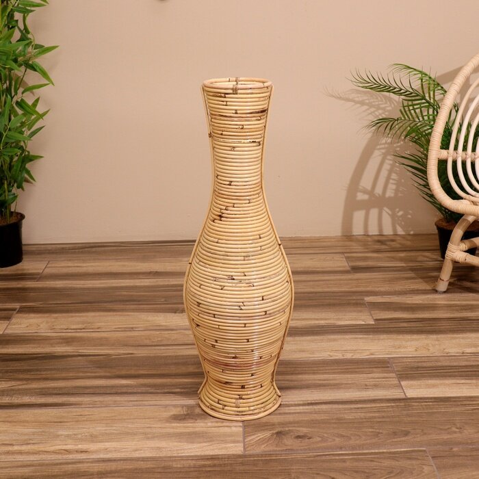фото Ваза напольная 25х25х70 см, ротанг