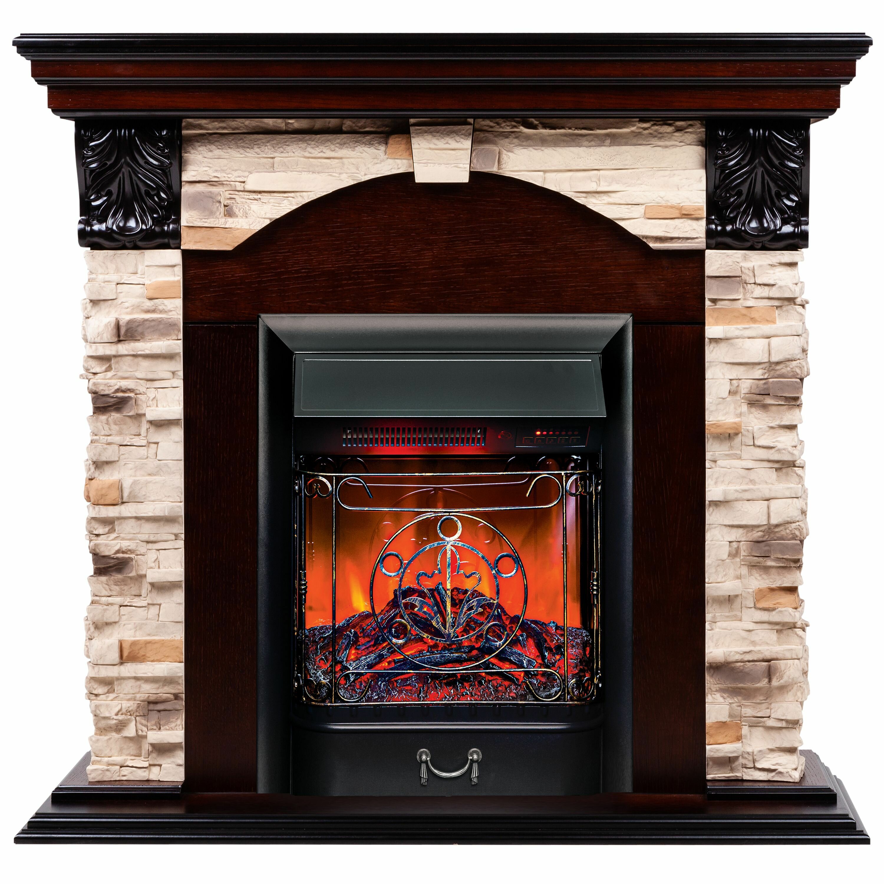 Электрокамин RealFlame Dublin Rock STD/EUG/24 AO-215 с очагом Majestic Lux Black