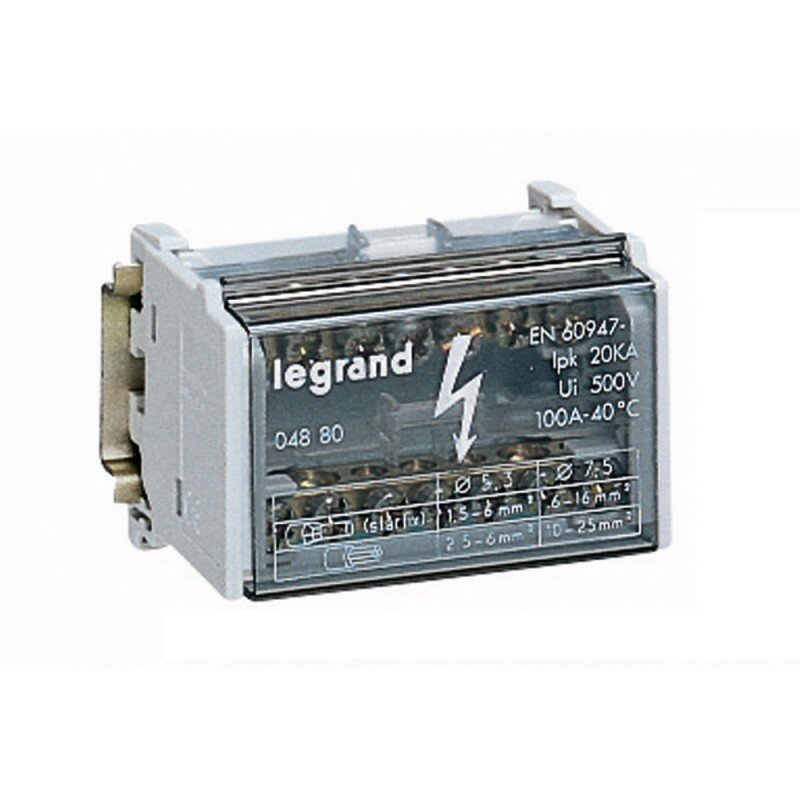 Legrand Модульный распределительный блок - 2П - 100 A - 7 подключений 004880 1 шт.