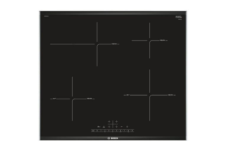 Индукционная варочная панель Bosch PIF675FC1E, с рамкой, цвет панели черный.., цвет рамки серебристый