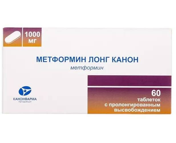 Метформин Лонг Канон, таблетки пролонг. 1000 мг, 60 шт.